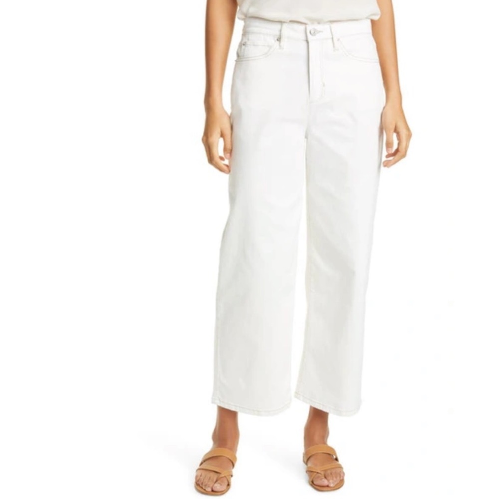 NWT Nicole Miller Wide Leg Ankle Jeans in Parchment